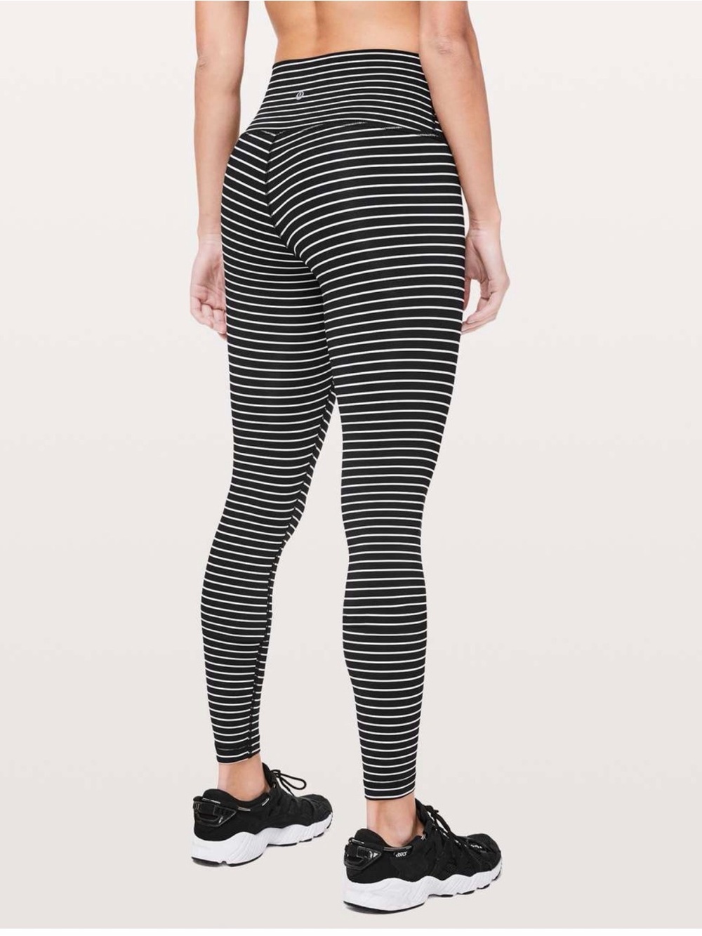 NWOT Lululemon Wunder Under High Rise Black & White Parallel Stripe Leggings
